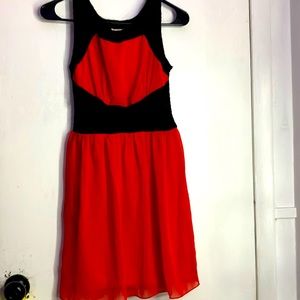 Red and black medium size sweet storm dress